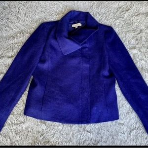 Talbots Wool Blend Jacket Womens 8 Blue Full Zip Ladies